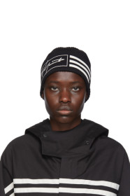 Y-3 - Black 3-Stripe 'Y-3' Beanie