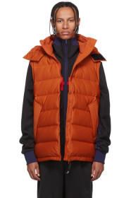 Y-3 - Orange Down Seamless Hooded Vest