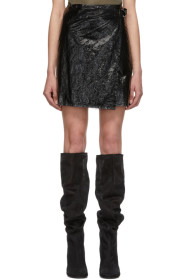 Helmut Lang - Black Mylar Wrap Miniskirt