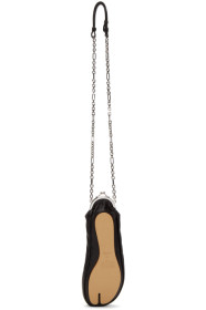 Maison Margiela - Sac en cuir noir Tabi Glove exclusif à SSENSE