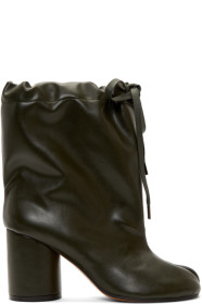 Maison Margiela - Bottes vertes Tie-Up Tabi exclusives à SSENSE