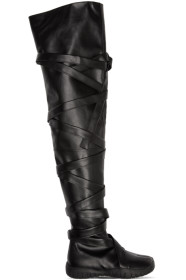 Maison Margiela - Bottes cuissardes noires Tabi Low exclusives à SSENSE