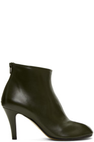 Maison Margiela - Bottes vertes Stiletto Tabi exclusives à SSENSE