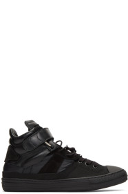 Maison Margiela - Baskets montantes noires Mix Fabric