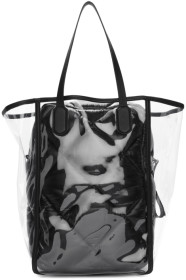 Moncler Genius - 2 Moncler 1952 Transparent & Black Quilted Interior Tote