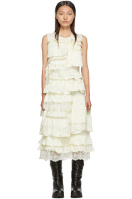 Moncler Genius - 4 Moncler Simone Rocha Off-White Ruffle Dress