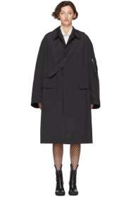 Random Identities - Manteau en satin noir