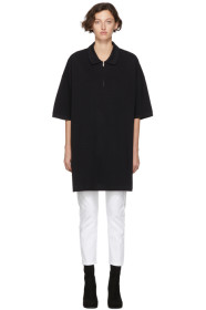 Random Identities - Black Oversized Cut-Out Polo