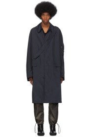 Random Identities - Navy Satin Overcoat