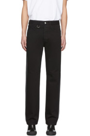 Random Identities - Black Straight-Leg Mid-Rise Striped Jeans