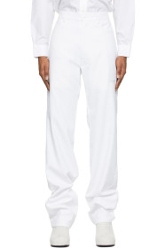Random Identities - White High-Rise Five-Pocket Trousers