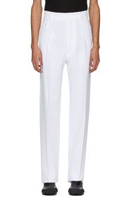 Random Identities - White High-Rise Five-Pocket Trousers