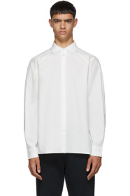 Random Identities - White Raglan Sleeve Button Up Shirt