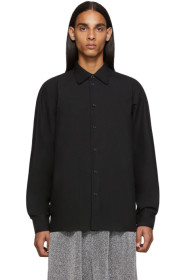 Random Identities - Black Raglan Sleeve Button Up Shirt