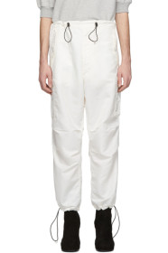 Random Identities - White Satin Cargo Pants