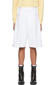 Random Identities - White Hip Pocket Shorts