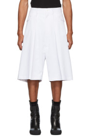 Random Identities - White Hip Pocket Shorts