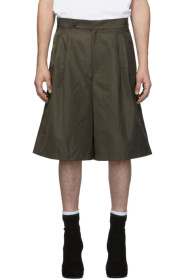 Random Identities - Green Oversize Tailored Shorts