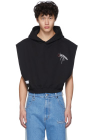 Random Identities - Black Cropped Sleeveless Hoodie