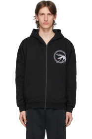 Random Identities - Black Embroidered Zip-Up Hoodie