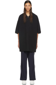 Random Identities - Black Oversized Cut-Out Polo