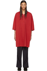 Random Identities - Red Oversized Cut-Out Polo