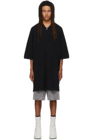 Random Identities - Black Oversized Cut-Out Polo