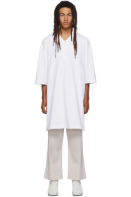 Random Identities - White Oversized Cut-Out Polo