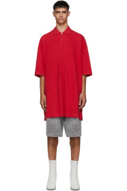 Random Identities - Red Oversized Cut-Out Polo