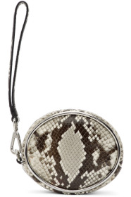Alexander Wang - Pochette embossée façon serpent à dragonne noire et blanche Halo