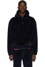 Alexander Wang - ネイビー ボンデッド ベロア フーディ