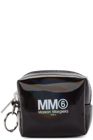 MM6 Maison Margiela - Pochette à monnaie holographique noire Small Square