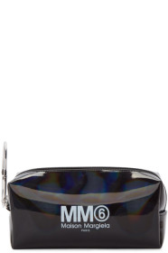 MM6 Maison Margiela - Pochette irisée à logo et anneau porte-clés noire
