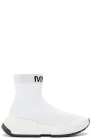 MM6 Maison Margiela - White Second Skin High-Top Sneakers