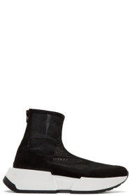 MM6 Maison Margiela - Black Mesh Sock Runner Sneakers