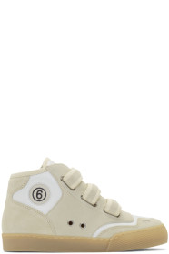MM6 Maison Margiela - Taupe & White 3-Strap Sneakers