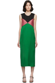 Marina Moscone - Green & Black Heavy Satin Dress