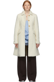 Marina Moscone - SSENSE Exclusive Off-White Longhair Irving Coat