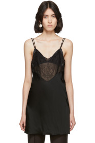 Marina Moscone - Black Heavy Satin & Lace Tank Top