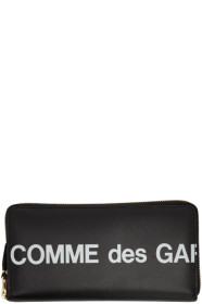 Comme des Garçons Wallets - Portefeuille continental noir Huge Logo