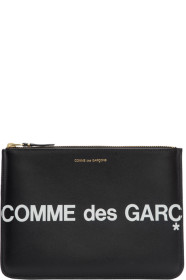 Comme des Garçons Wallets - Pochette à glissière noire Huge Logo