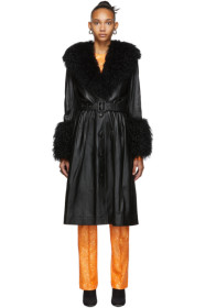 Saks Potts - Black Foxy Shearling Coat