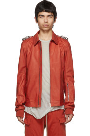 Rick Owens - Red Leather Rotterdam Jacket