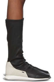 Rick Owens - Black Oblique Stretch Sock Runner Sneakers