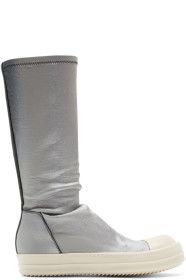 Rick Owens - Black & Silver Dégradé Stretch Sock Sneakers