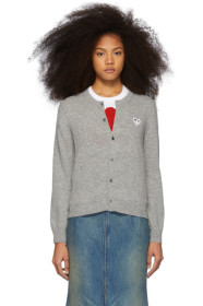 Comme des Garçons Play - Grey & White Heart Cardigan