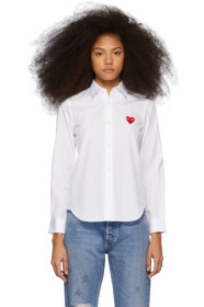 Comme des Garçons Play - White & Red Heart Patch Shirt