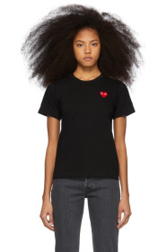 Comme des Garçons Play - Black & Red Heart Patch T-Shirt