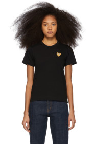 Comme des Garçons Play - Black & Gold Heart Patch T-Shirt