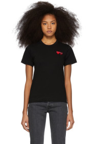 Comme des Garçons Play - Black & Red Double Hearts T-Shirt